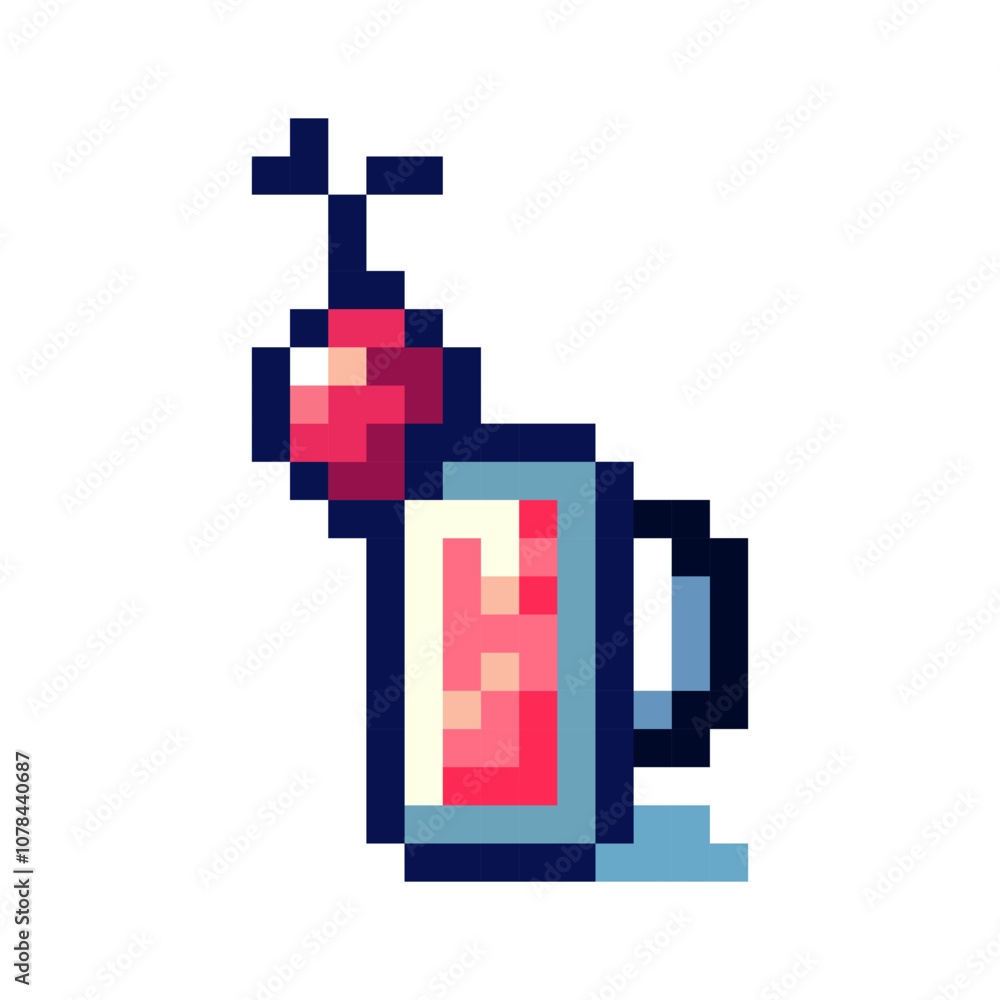 Pixel art summer drinks vector illustration Pixel art summer drinks vector illustration