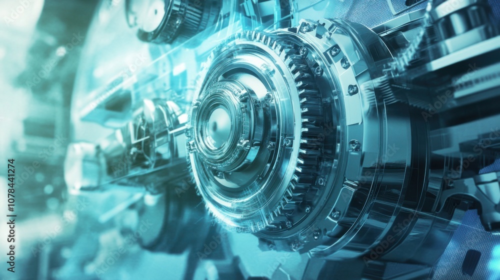 The concept of process automation for cost savings in digital blue and metallic silver colors The concept of process automation for cost savings in digital blue and metallic silver colors
