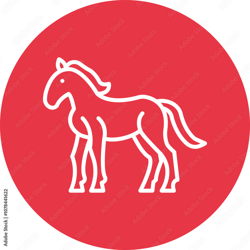 Horse line circle icon Horse line circle icon