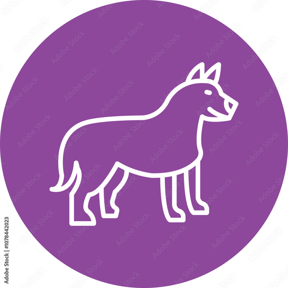 Obraz premium Herding Dog line circle icon