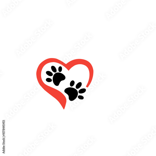 Pow with heart dog photo