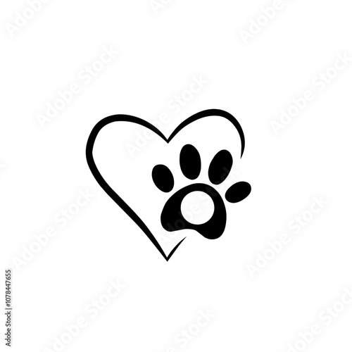 Pow with heart dog photo