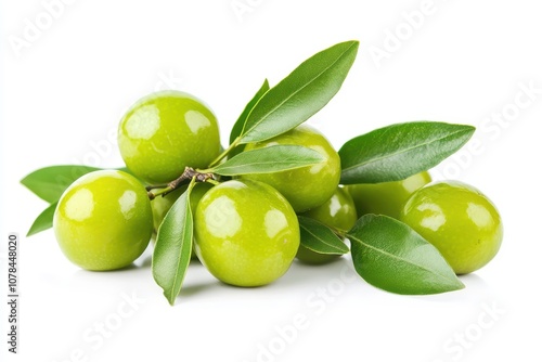 Wallpaper Mural Isolated fresh green jujubes on a white backdrop Torontodigital.ca