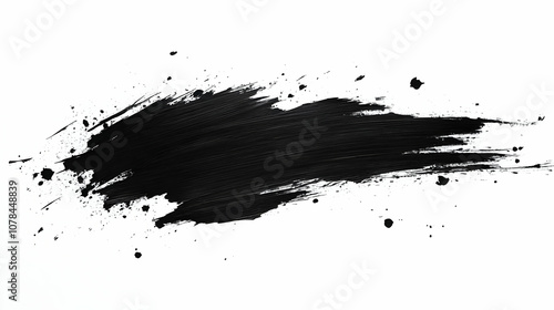 Abstract Black Ink Brush Stroke Illustration