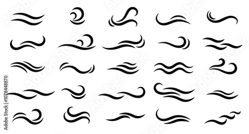 Abstract Wave and Wind Symbols Collection