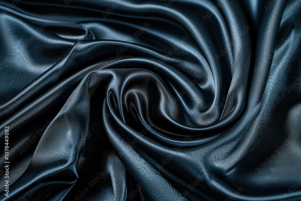 Fototapeta premium Luxurious black and gray satin fabric texture with abstract patterns.