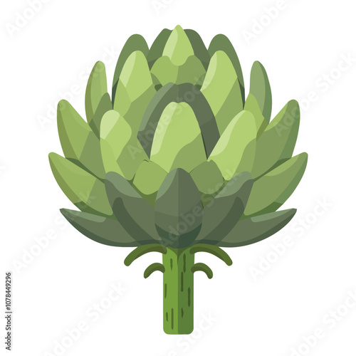Simple flat 2D icon artichoke isolated on transparent background, vector, flat design, animation design, vector, flat design, animation design, simple flat 2D icon, clipart