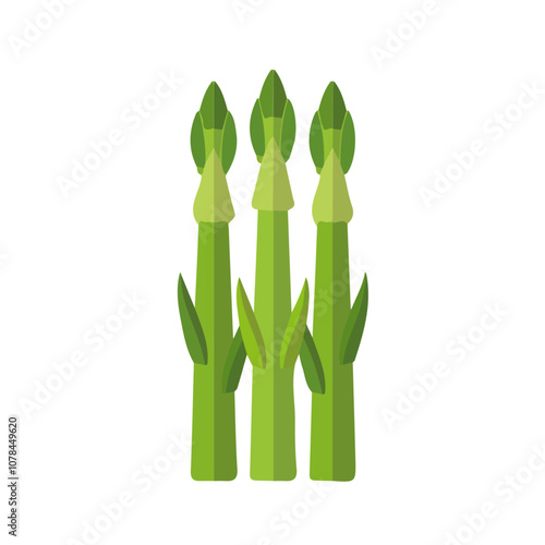 Simple flat 2D icon asparagus isolated on transparent background, vector, flat design, animation design, vector, flat design, animation design, simple flat 2D icon, clipart