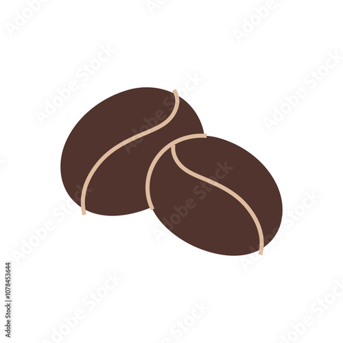 A couple of coffee beans. Coffee lover item. Simple flat clipart