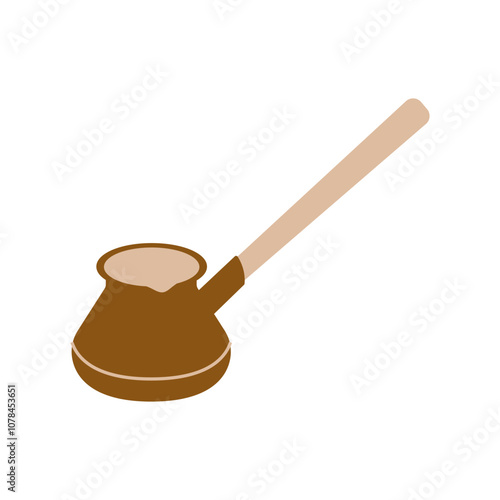 Vintage coffee pot. Coffee lover item. Simple flat clipart