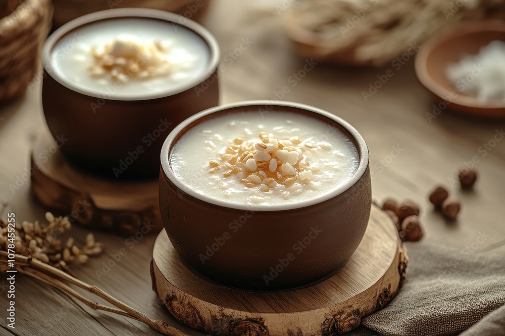 Korean traditional beverage sikhye sweet rice beverage and hangwa Korean traditional beverage sikhye sweet rice beverage and hangwa