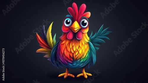 Colorful Rooster Illustration