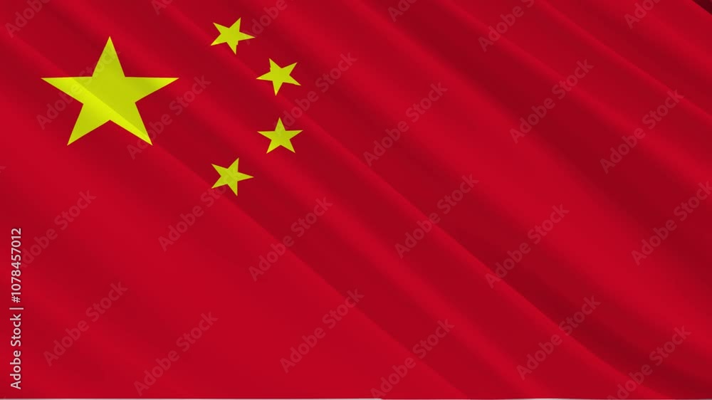 China Waving Flag, Motion Animation of China National Flag China Waving Flag, Motion Animation of China National Flag