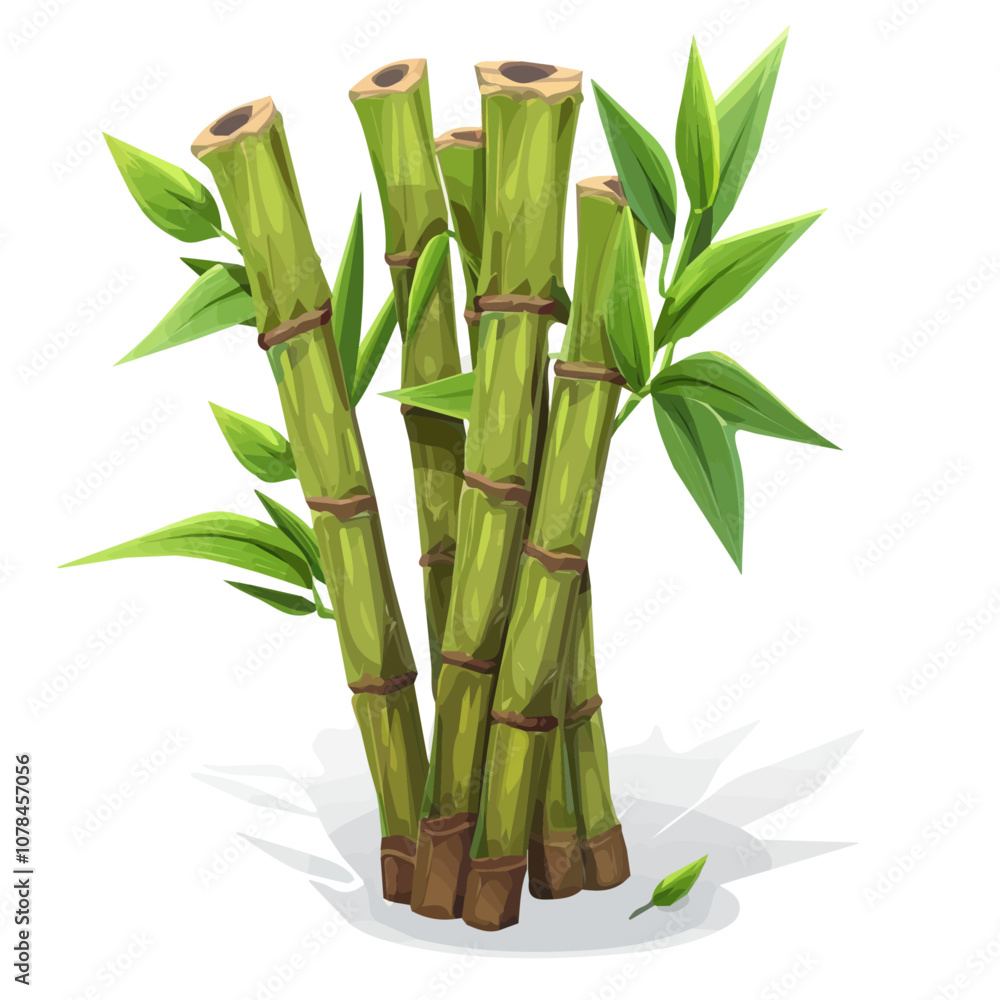 Obraz premium Simple flat 2D icon bamboo shoots isolated on transparent background, vector, flat design, animation design, vector, flat design, animation design, simple flat 2D icon, clipart
