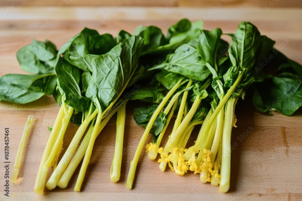 Mustard leaf stems prepared as kimchi Mustard leaf stems prepared as kimchi