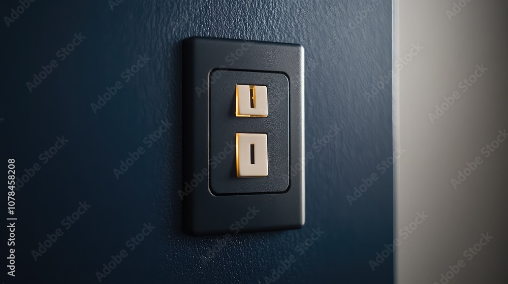 Wall-mounted Electrical Outlet with Two Plugs Against a Dark Blue Textured Surface in an Indoor Setting Capturing Modern Home Design Elements Wall-mounted Electrical Outlet with Two Plugs Against a Dark Blue Textured Surface in an Indoor Setting Capturing Modern Home Design Elements