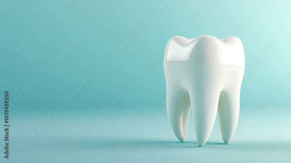 A Single White Tooth on a Blue Background A Single White Tooth on a Blue Background