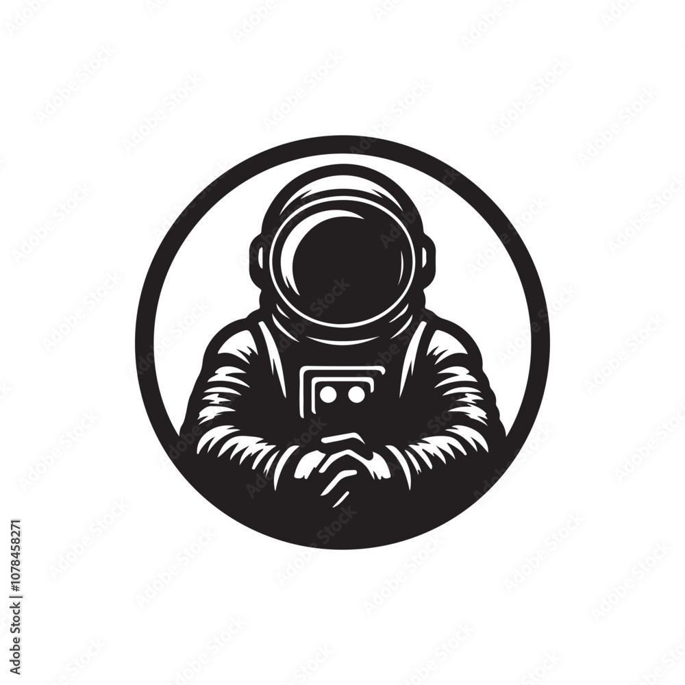 astronaut of a silhouette vector illustration astronaut of a silhouette vector illustration