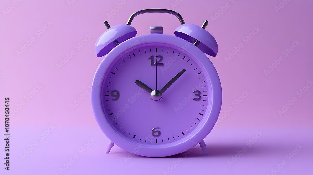 Purple Alarm Clock Illustration Purple Alarm Clock Illustration