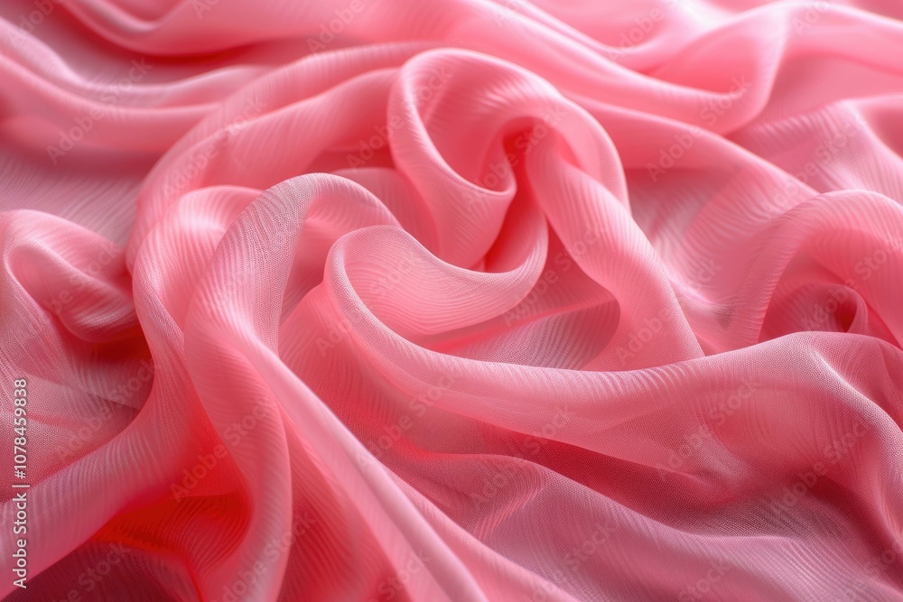 Obraz premium Soft pink fabric with delicate texture and gentle curves.