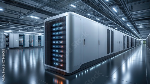 sever racks and data center big data and cloud computing concept 3d rendering