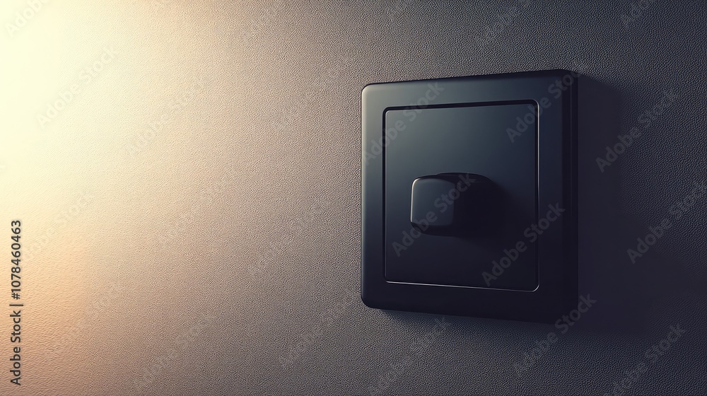 Stylish Black Light Switch on Textured Wall in Dramatic Lighting, Perfect for Modern Interior Design and Home Decor Concepts Stylish Black Light Switch on Textured Wall in Dramatic Lighting, Perfect for Modern Interior Design and Home Decor Concepts