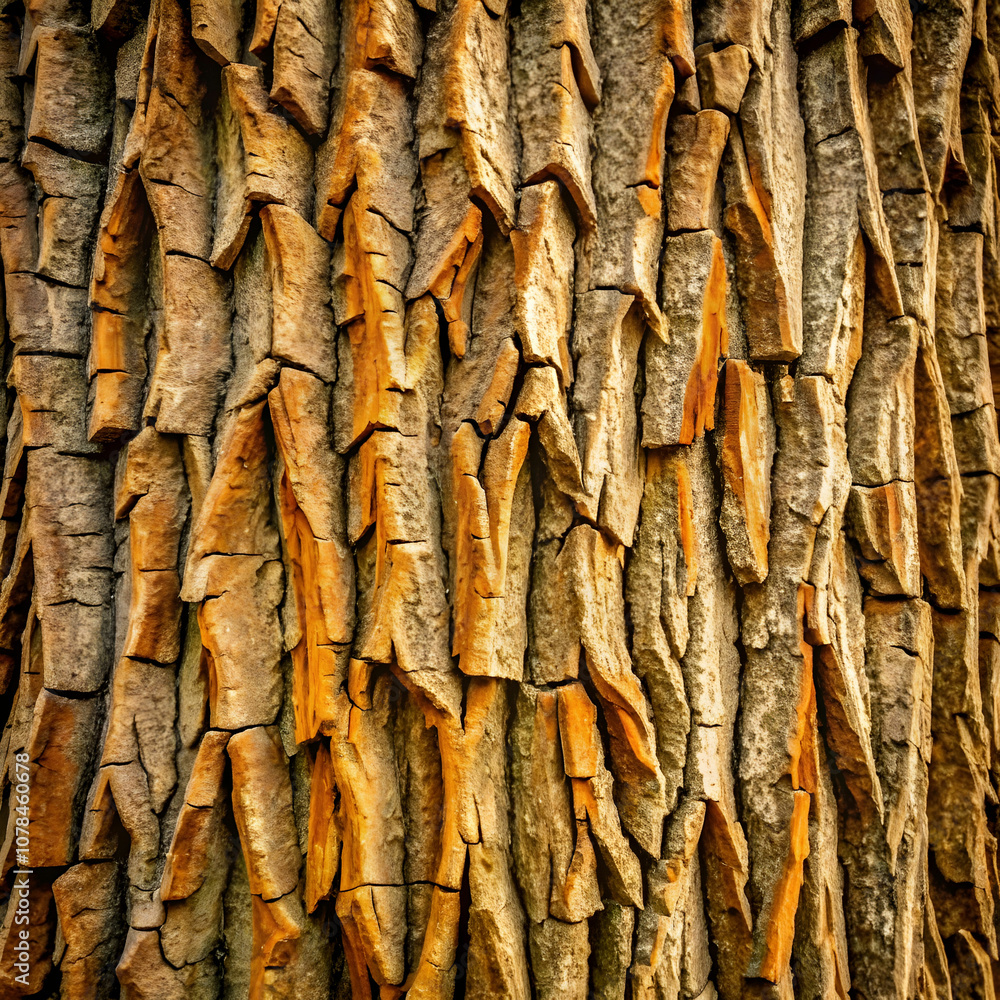 A close-up reveals intricate grooves and textures of tree bark A close-up reveals intricate grooves and textures of tree bark