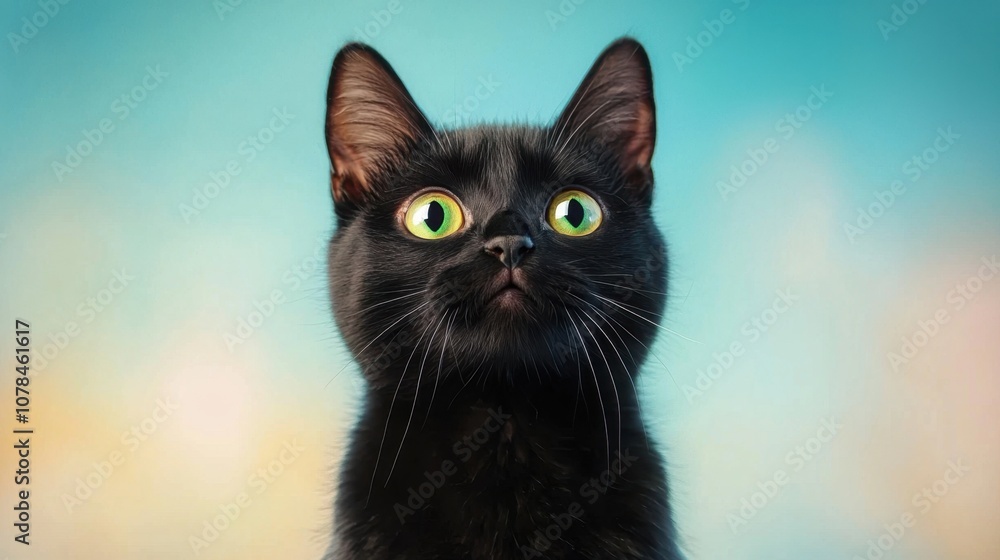 A cute portrait of a black and white cat with striking green eyes and soft fur, capturing the essence of a playful young feline in a natural, indoor setting A cute portrait of a black and white cat with striking green eyes and soft fur, capturing the essence of a playful young feline in a natural, indoor setting