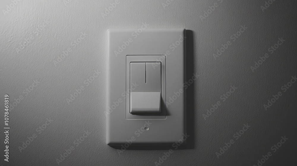 Minimalist Interior Design Featuring a Modern Light Switch Against a Soft Grey Wall, Ideal for Home Decor and Lighting Concepts, Showcasing Simplicity and Functionality Minimalist Interior Design Featuring a Modern Light Switch Against a Soft Grey Wall, Ideal for Home Decor and Lighting Concepts, Showcasing Simplicity and Functionality
