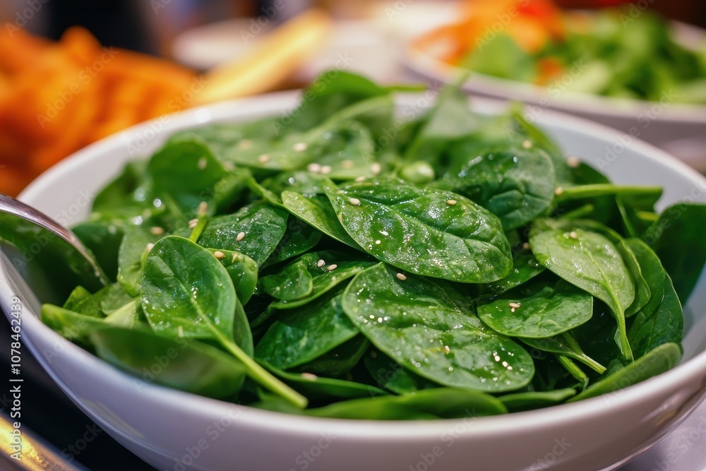Spinach salad with sesame oil