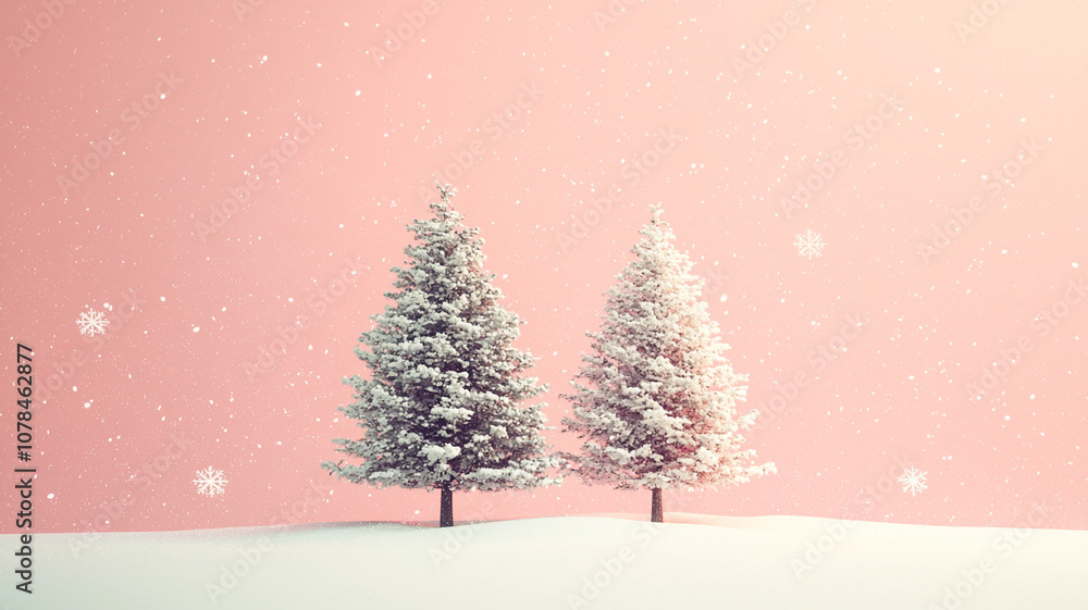 Obraz premium Minimalist winter scene