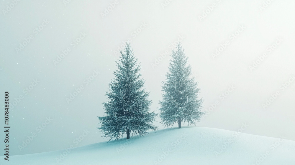 Fototapeta premium Minimalist winter scene