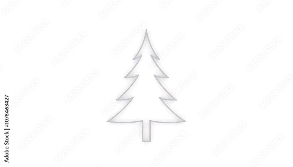 An illustration of a Christmas tree with a star on top in a simple line An illustration of a Christmas tree with a star on top in a simple line