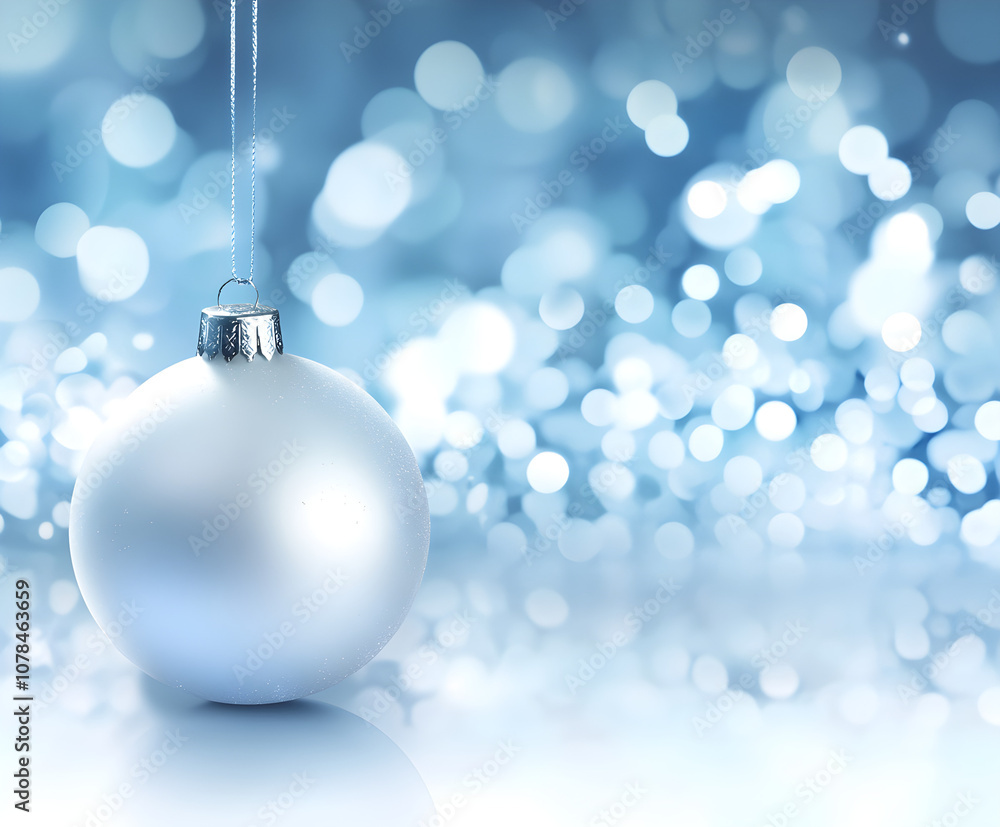White Bauble with Snowy Background and Soft Bokeh Light
White Bauble with Snowy Background and Soft Bokeh Light