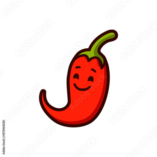 happy chilli smile spicy logo vector illustration template design