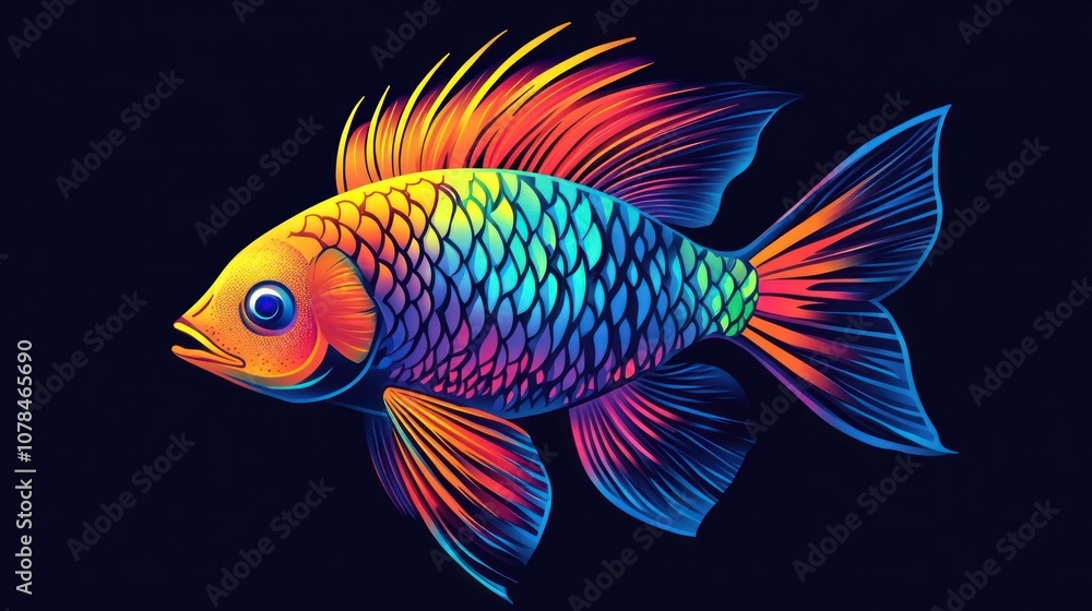 Vibrant Fish in Rainbow Hues Vibrant Fish in Rainbow Hues