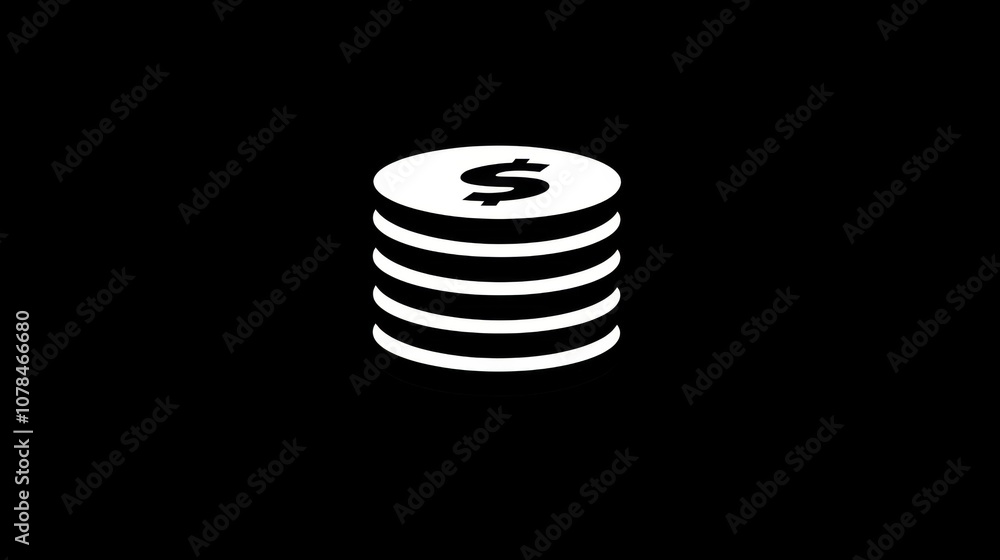 Stack of coins with simple dollar sign Stack of coins with simple dollar sign