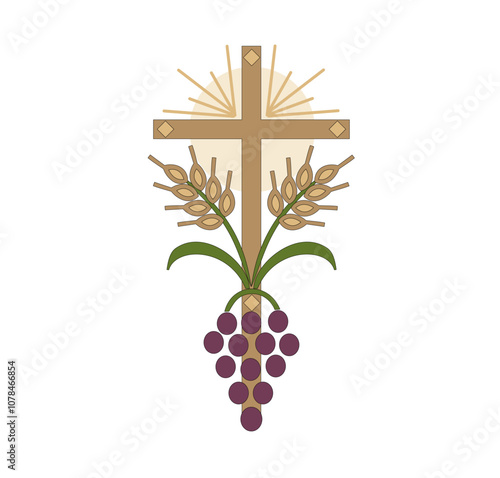 IHS GOLD EMBROIDERY FOR LITURGICAL CLOTHES AND SACRED CEREMONIES. SACRED CATHOLIC SYMBOLS IN ANCIENT STYLE WITH GOLDEN DECORATIONS