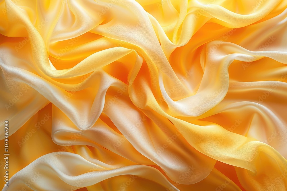 Fototapeta premium Abstract background of yellow and white fabric drapes