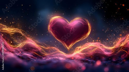 Sparkling Heart Abstract Background