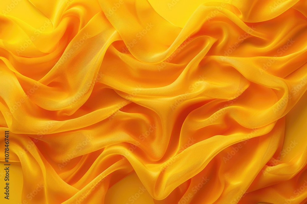 Fototapeta premium Yellow silk fabric with gradient pattern for luxury summer travel.