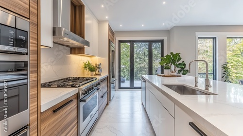 Modern Kitchen Interior Design with White Cabinets and Stainless Steel Appliances