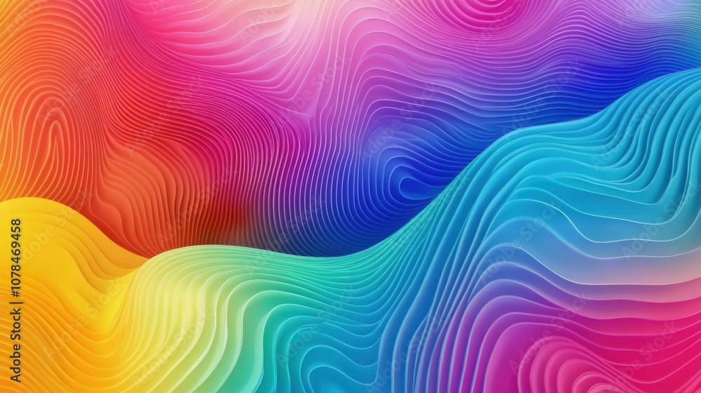Obraz premium Abstract digital wave pattern in vibrant rainbow colors