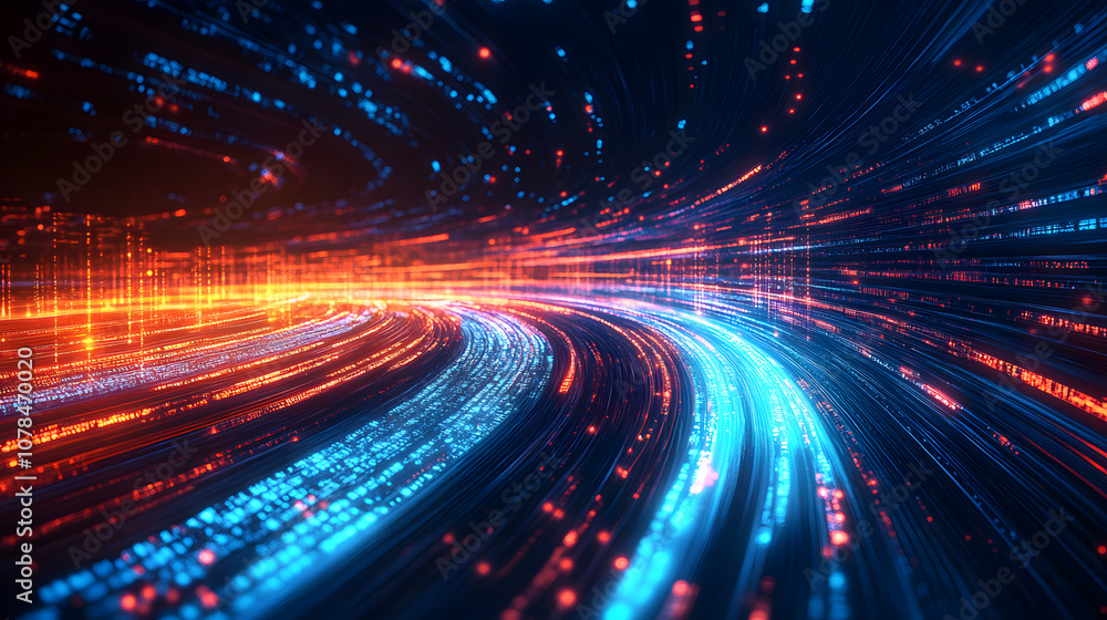 Abstract technology background of high speed global data transfer, ultra fast broadband and connection, digital cyber tech motion Abstract technology background of high speed global data transfer, ultra fast broadband and connection, digital cyber tech motion