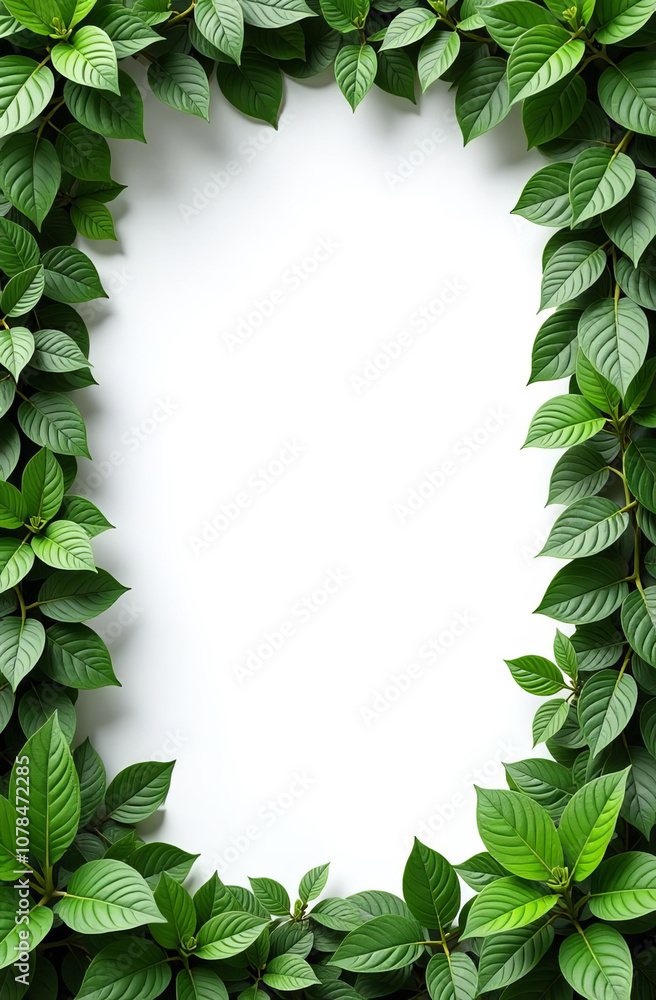 Fototapeta premium Flower and leaf frame decoration. Botanical branch, wreath, garland, border graphic design. Wildflower, herbs and plants isolated.
