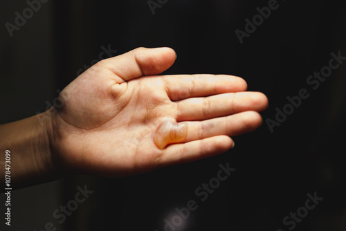 Child arm with actual second degree burn