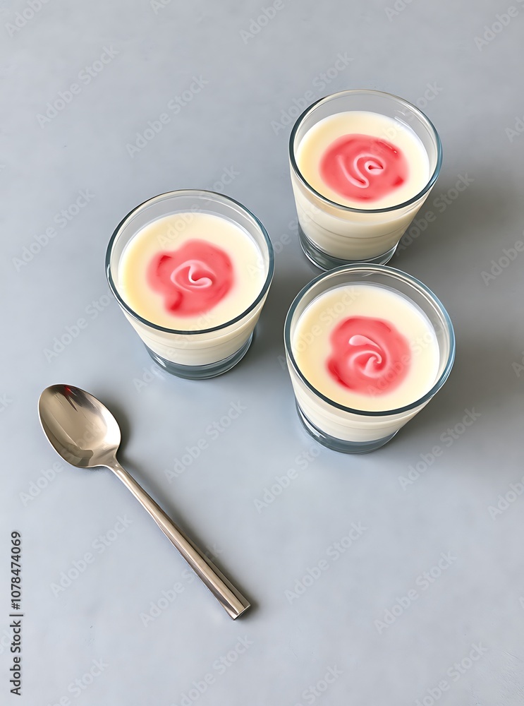 Delicious Italian dessert Panna Cotta with berries Delicious Italian dessert Panna Cotta with berries