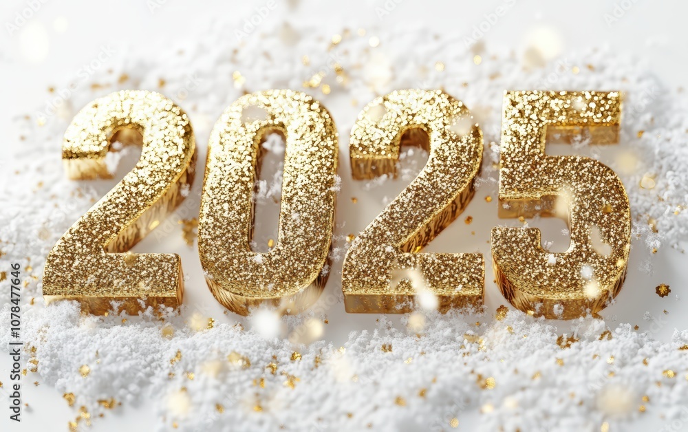 gold glitter with snow accents: 3D text gold glitter with snow accents: 3D text