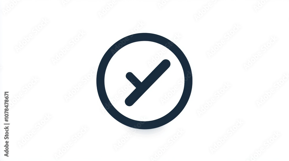 Minimal clock icon with tick in circle Minimal clock icon with tick in circle