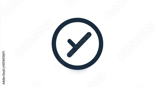 Minimal clock icon with tick in circle